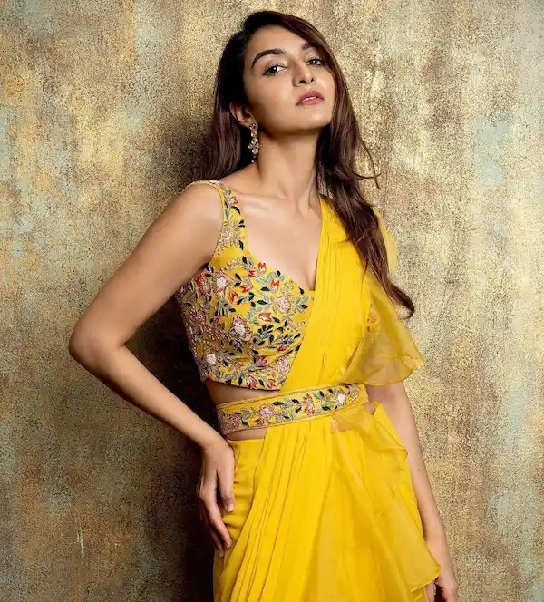 Designer Apple Organza Lehenga Saree Set