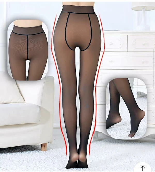 Dual Tone Winter Stocking for Women | Stretchable Woolen Fur Leggings