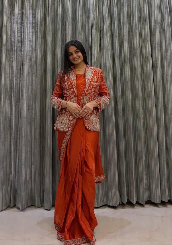 Ready to Wear Rangoli Saree with Embroidered Koti | Party Wear Saree Set