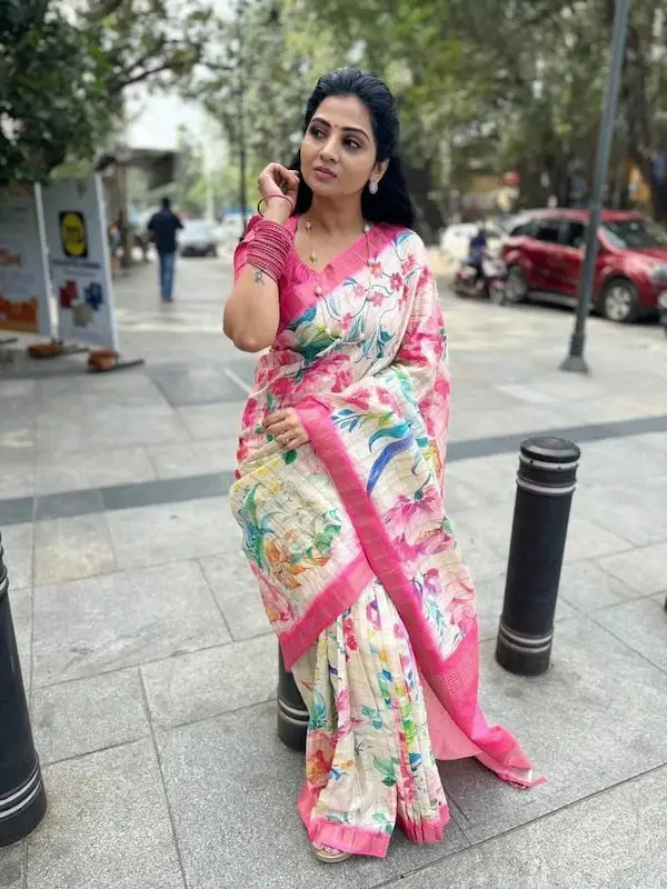 Sahiba Viscose Chinnon Saree with Embroidery | Party & Festive Wear Saree