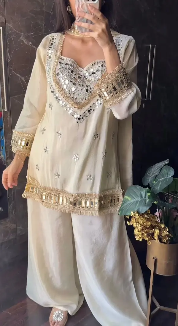 Chinon Bustier Palazzo Set with Dupatta