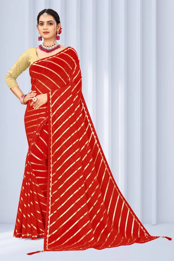 Soft Georgette Silk Saree with Samosa Lace | Party Wear Saree
