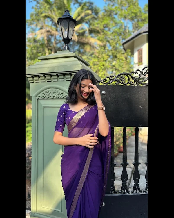 Pure Viscose Georgette Saree with Jacquard Blouse