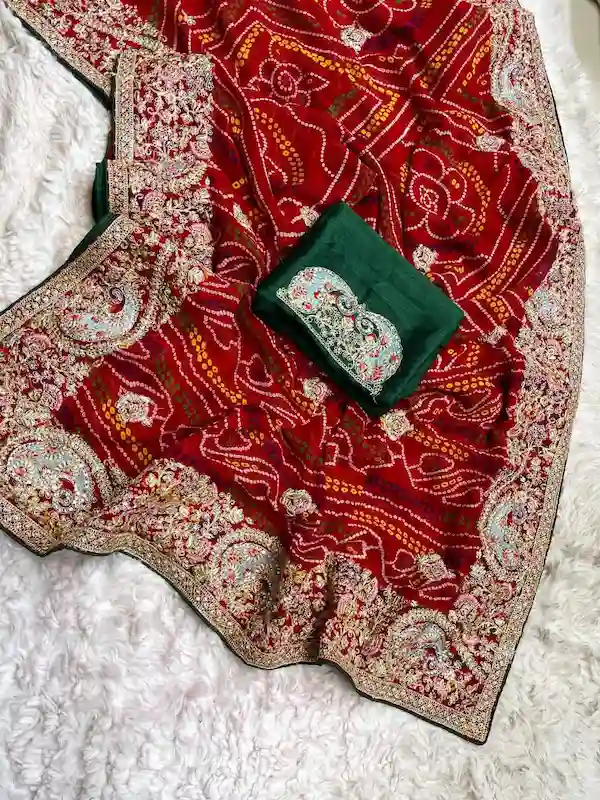 Gangaur Special Bandej Georgette Saree