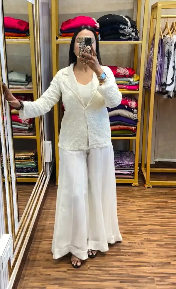 Chinon Indo Western Shrug & Plazzo Set