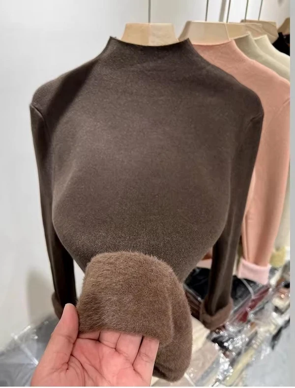 Winter High Neck Fleece Top (Stretchable)
