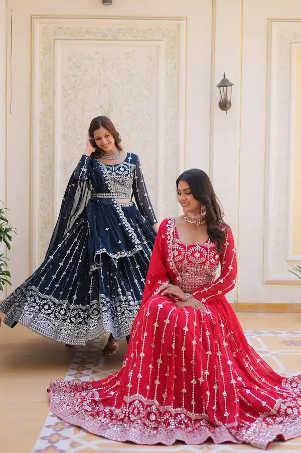 Heavy Fox Georgette 7mm Sequence Work Wedding Lehenga Choli