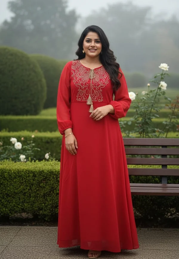 Embroidered Georgette Dress