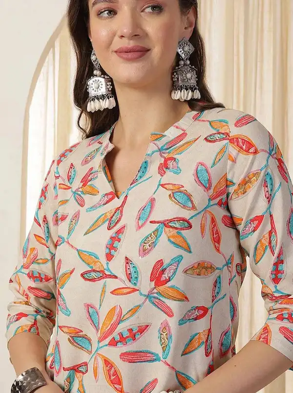 Rayon Slub Digital Print Kurti Top