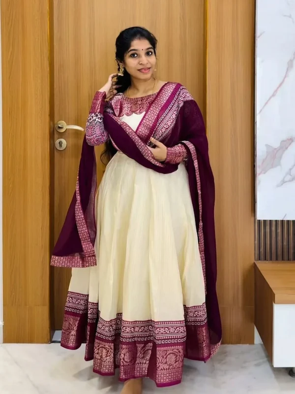 South Hit Dolla Jacquard Gown with Dupatta