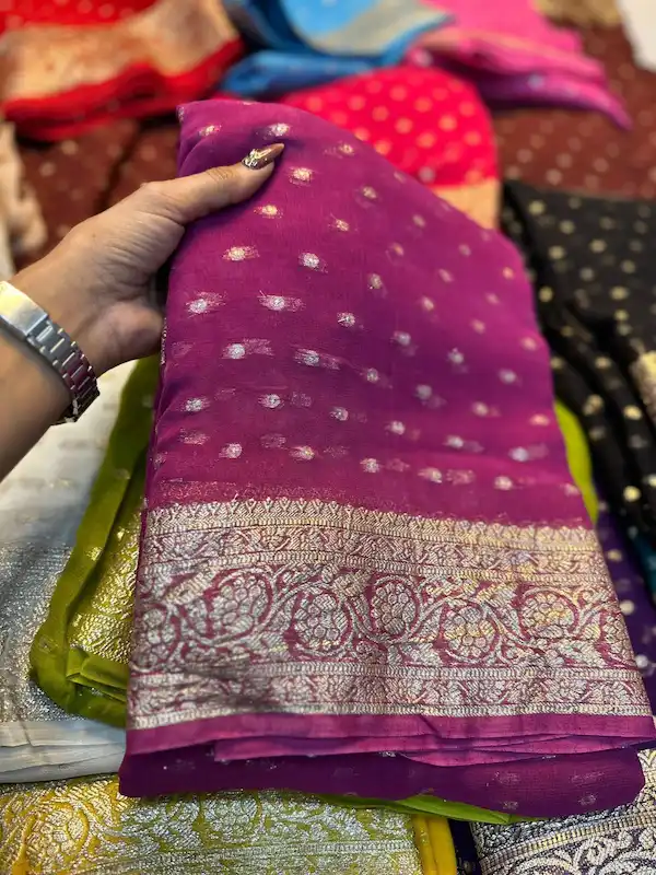 Viscose Georgette Saree with Running Blouse