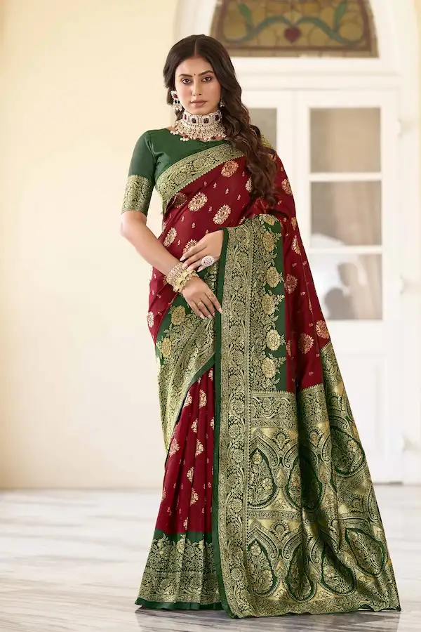 Banarasi Soft Silk Jacquard Saree with Zari Work
