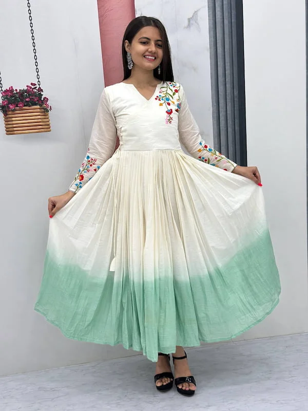 Embroidered Frock Style Party Wear Plazzo set
