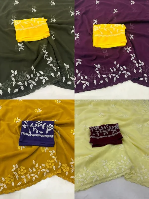 Party Wear Heavy Border Designer Saree 