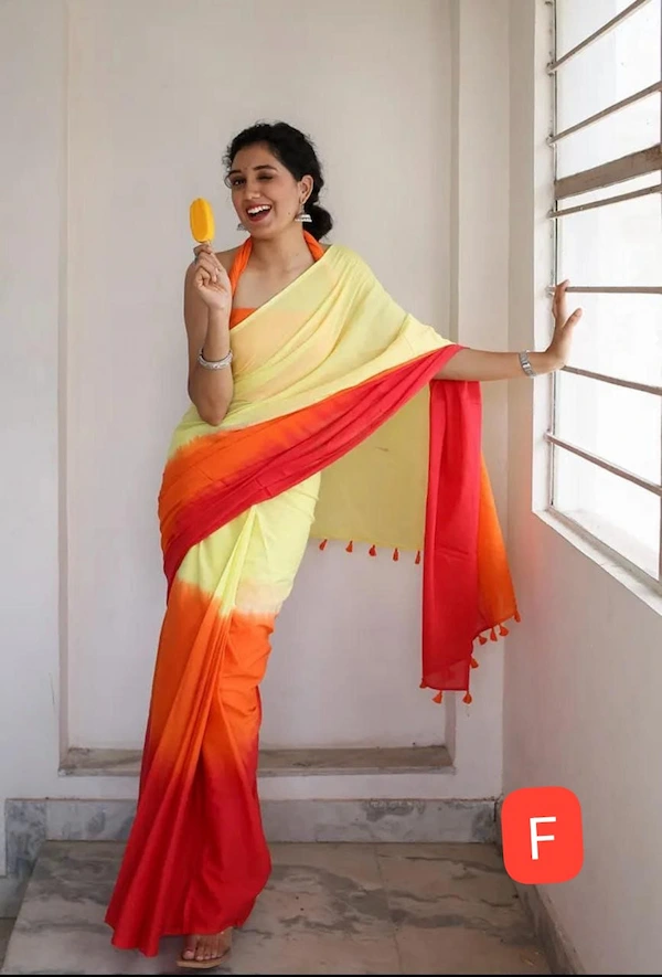 Women Plain Linen Saree with Digital Print Blouse | Casual & Daily Wear Saree