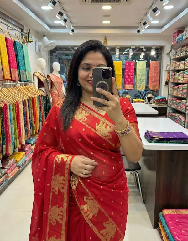 Women Muslin Viscose Saree with Elephant Jacquard Weaving | Ethnic & Festive Wear