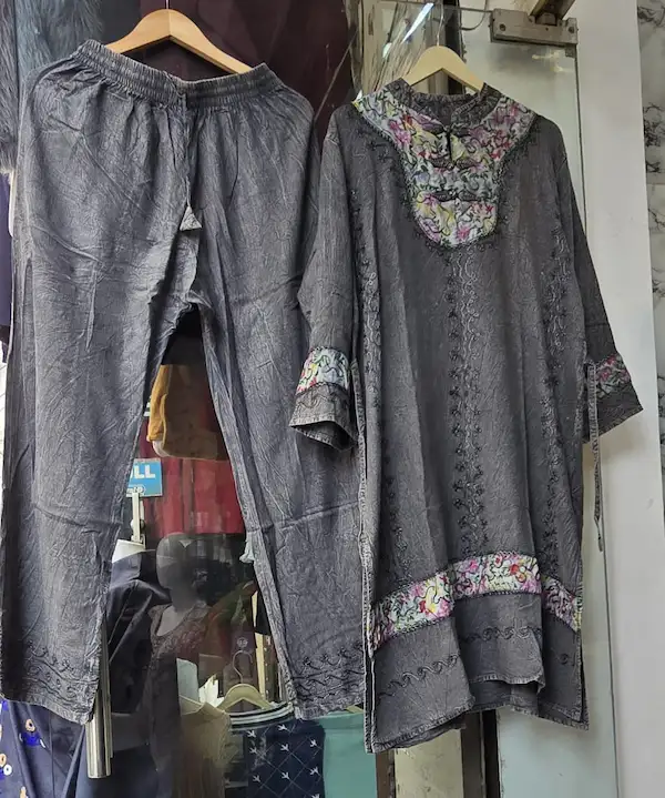 Tie & Dye Aari Work Heavy Rayon Cord Set