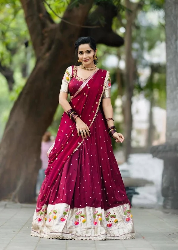 Georgette Embroidered Lehenga Choli with Dupatta