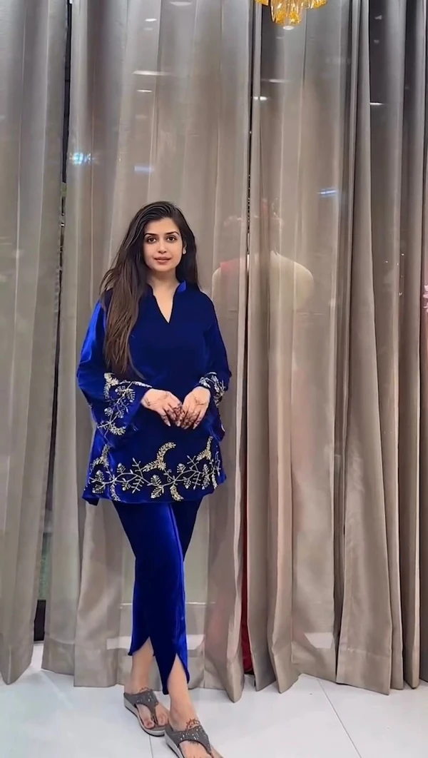 Velvet Embroidered Co-Ord Set