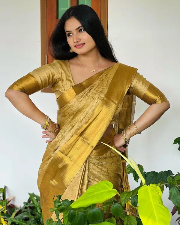Nita Ambani Special Tissue Silk Saree with Rich Pallu and Jacquard Work