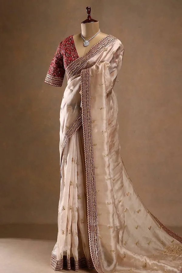 Designer Zimmy Choo Silk Saree with Embroidery and Sequence Work