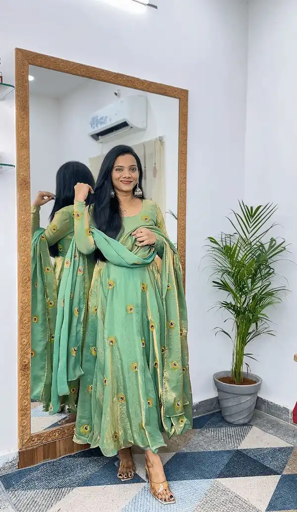 Peacock Anarkali Set with Dupatta