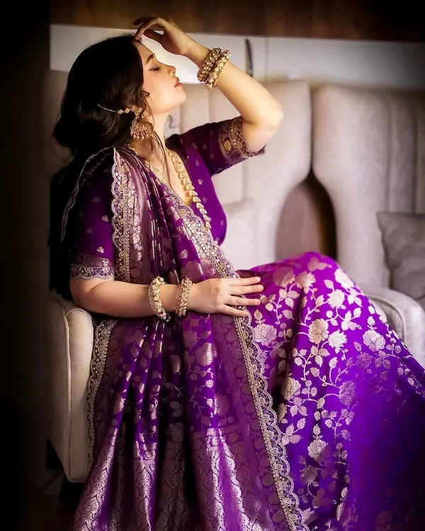 Khaddi Georgette Bridal Saree with Blouse