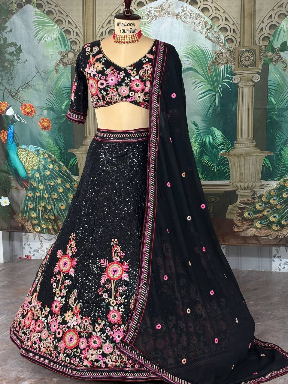 Traditional flared Fox Georgette Lehenga perfect for multiple occaision