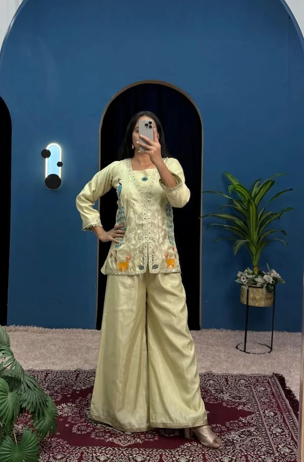 Trending Co-Ord Set with Fully Embroidered Koti