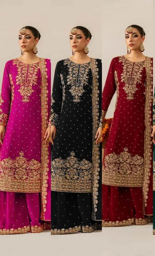 Embroidered Georgette Sharara Suit