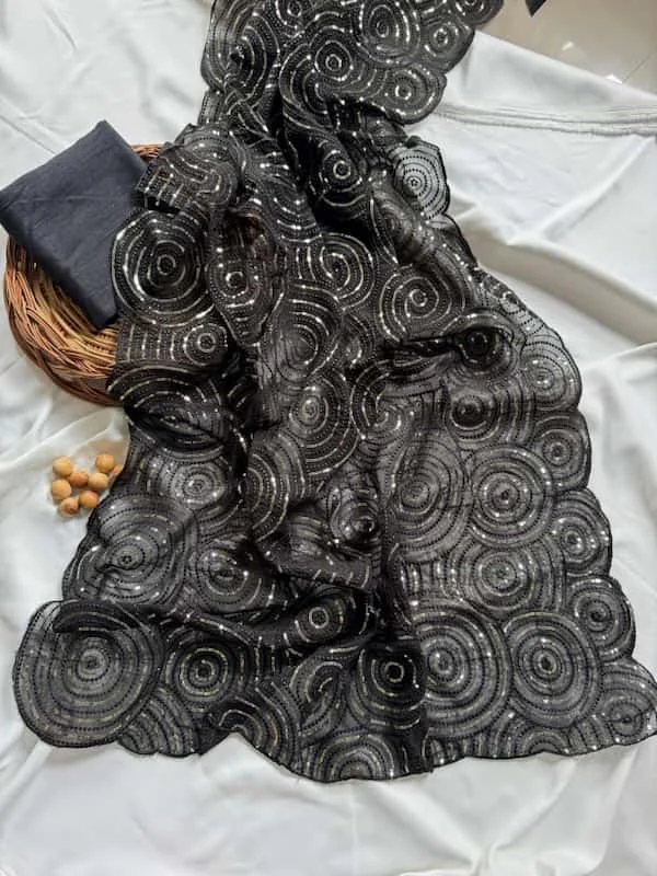 Trending Sequins Georgette Saree