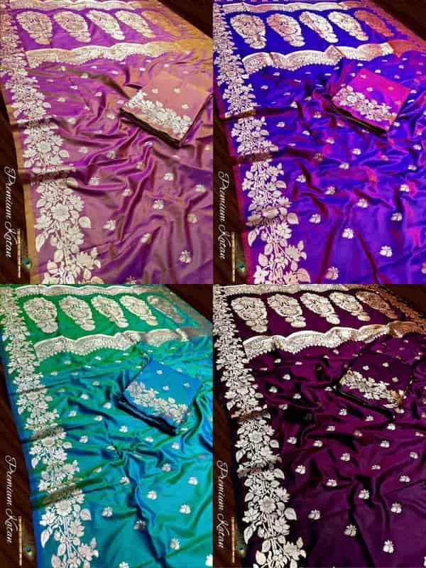 Dual Tone Premium Katan Soft Silk Saree with Rich Pallu