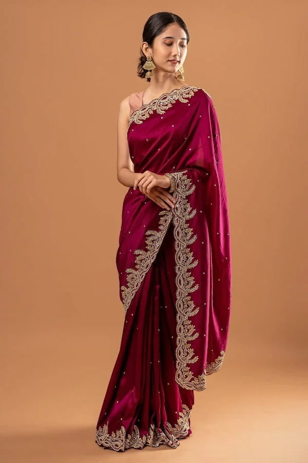 Designer Party Wear Heavy Border Saree