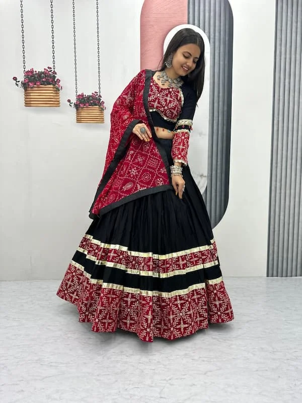 Navratri Special Black Pure Cotton Lehenga Choli