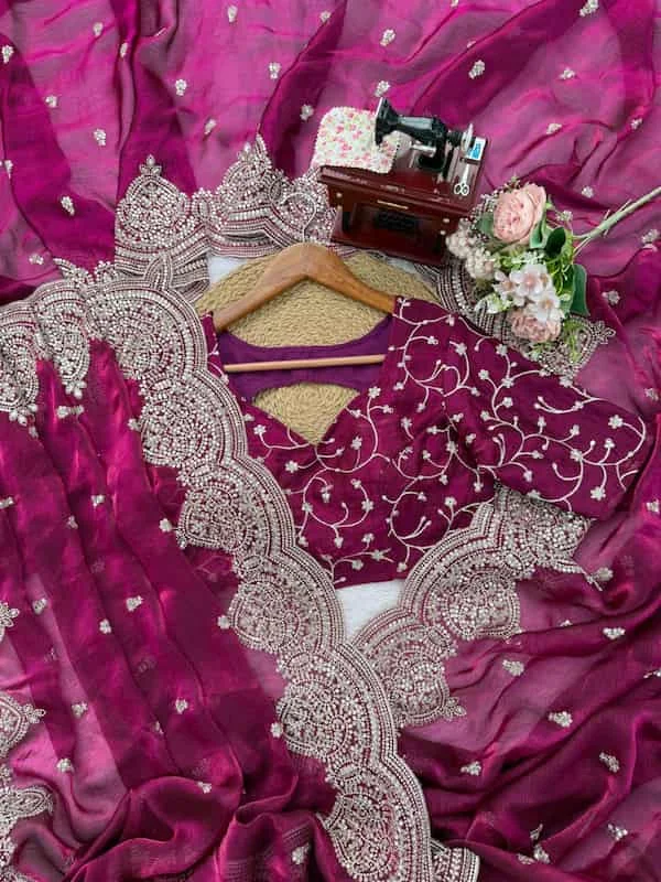 Party Wear Heavy Border Designer Saree 