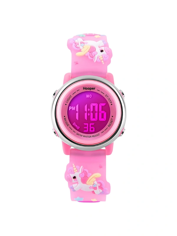 Hooper Unicorn Pink LED Digital Watch for Girls – 3D Waterproof Kids Watch